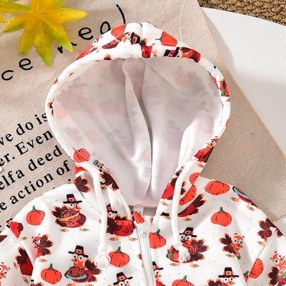 Unutiylo Unisex Baby Boys Girls Long Sleeve Infant Baby Zipper Hooded Jumpsuits Romper Loose Outfit Clothes