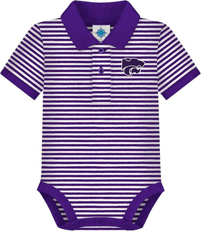 Creative Knitwear College Baby Striped Polo Bodysuit - Team Logo, Multiple Colors, for Boys & Girls (0-12 Months)