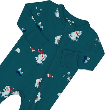 KYTE BABY Unisex Rayon Made From Bamboo Zippered Rompers 0-24 Months