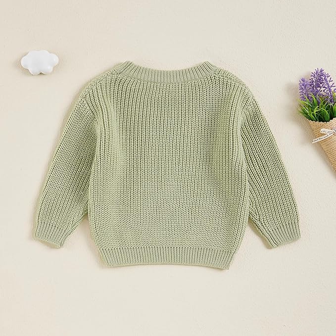 Newborn Baby Boy Girl Knit Sweater Long Sleeve Solid Winter Warm Sweatshirt Top Outfit Infant Toddler Fall Clothes