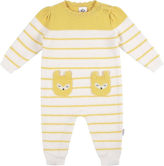Gerber Baby Girls' Sweater Knit Romper Jumpsuit