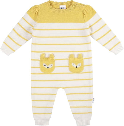 Gerber Baby Girls' Sweater Knit Romper Jumpsuit
