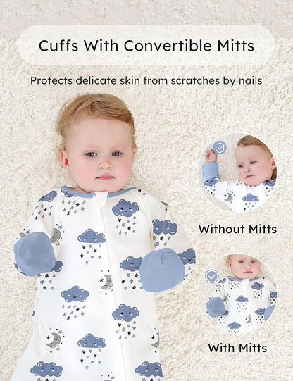 Yoofoss Baby Pajamas 100% Organic Cotton Baby Sleepers for Newborn 0-3 3-6 6-9 Months Boys Girl Clothes 3pcs Footed PJs