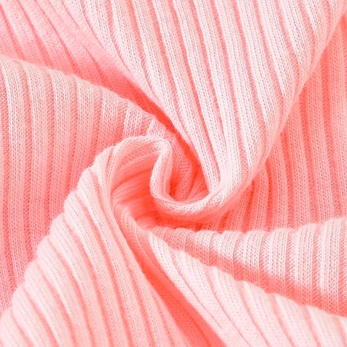 Aalizzwell Preemie Newborn Infant Baby Girls Clothes Ribbed Romper Bodysuit Pants Set Fall Winter Outfits