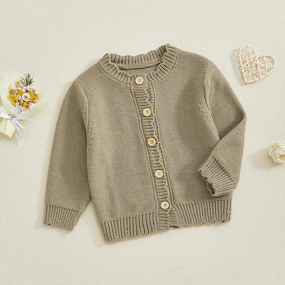 Baby Girl Cardigan Sweater Long Sleeve Button Up Knit Sweatshirt Jacket Toddler Baby Girl Fall Outfits
