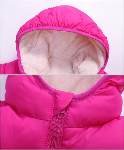 Happy Cherry Kids Boy's Girls Winter Coat Fleece Lined Thick Down Coats Puffy Jackets with Hood