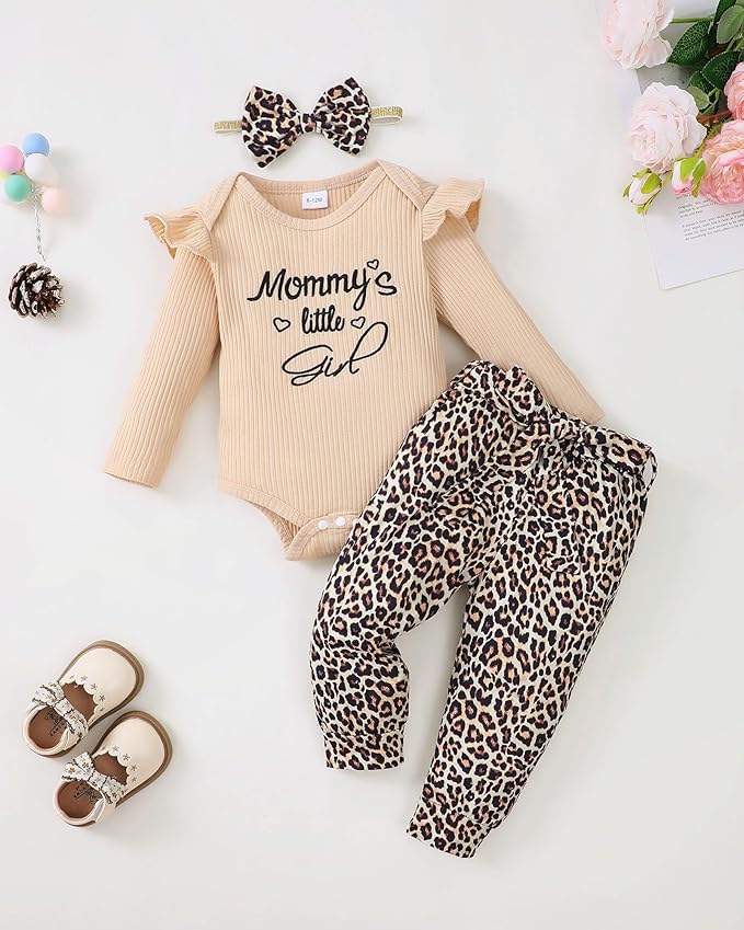 Newborn Baby Girl Clothes Infant Girl Outfits 0 3 6 12 18 Months Clothes for Girls Headband Clothing Set