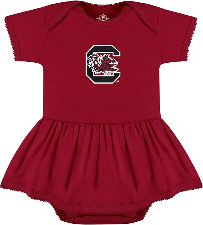 Creative Knitwear College Baby Picot Bodysuit Dress - Team Logo, Multiple Colors, for Baby Girls (0-24 Months)