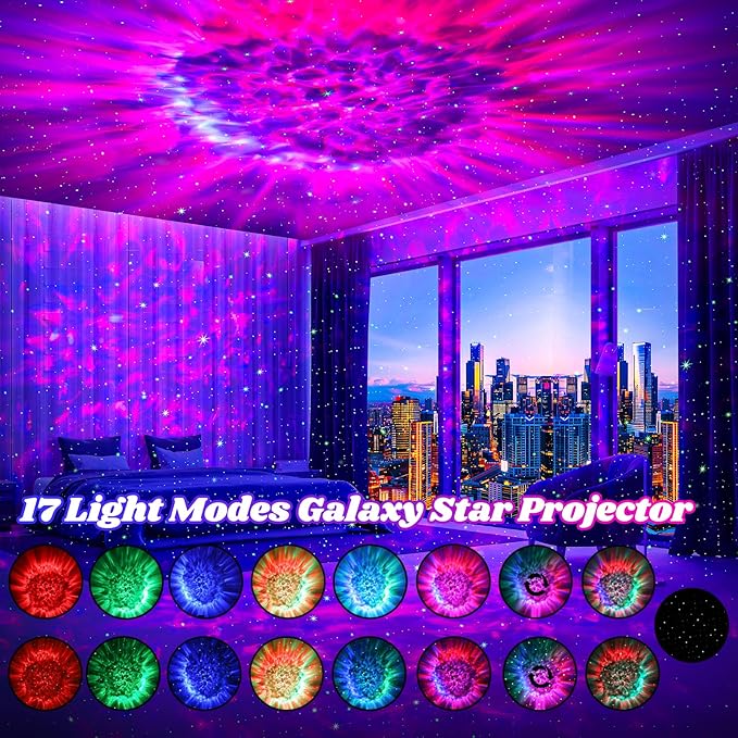 Galaxy Night Light Projector, Star Projector, Projector Night Light for Kids, 17 Mode Galaxy Projector with Timer and Remote Control, Gifts for Girls, Boys, Christmas, Birthday, Valentine's Day
