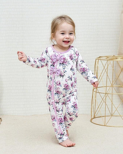 Mioglrie Newborn Baby Girl Clothes Long Sleeve Romper Infant Fall Winter Outfits Floral Hat Jumpsuit Preemie Girl Clothes