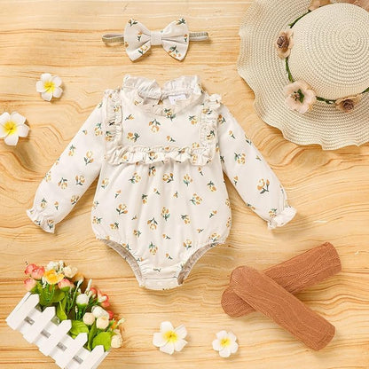 GRNSHTS Newborn Baby Girl Clothes Ruffle Rompers Toddler Fall Outfits for Girls Set Little Girl Fall Winter Clothing