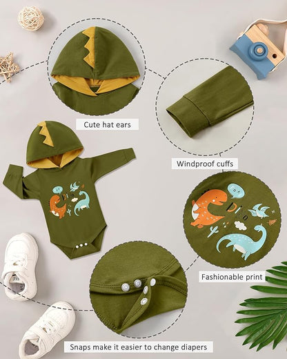 Baby Clothes Boy Newborn Outfits Animal Print Long Sleeve Romper and Pants 2PCS Fall Winter Infant Clothing Set