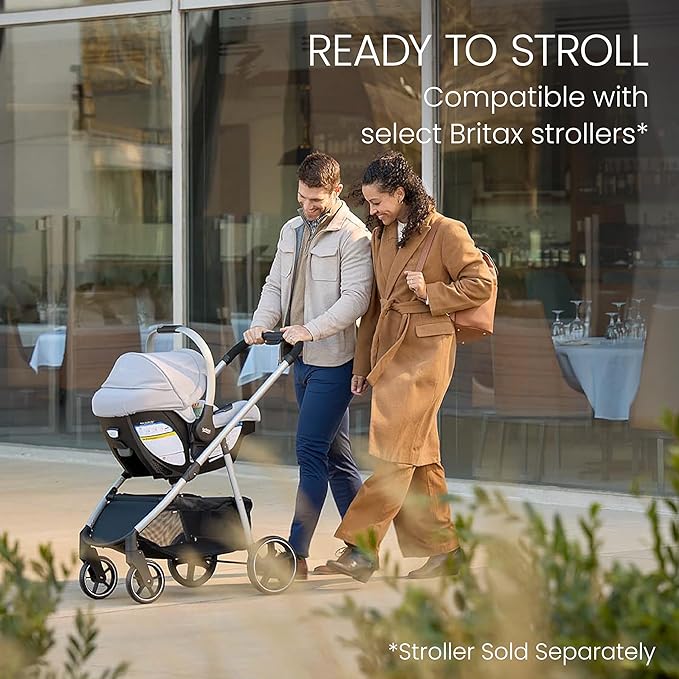 Britax Cypress Infant Car Seat, Rear Facing Car Seat with Alpine Base, ClickTight, Premium Fabrics, Ponte Arctic