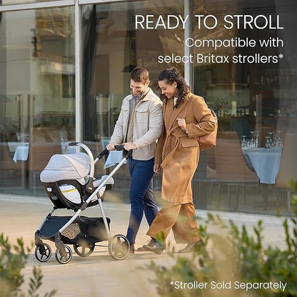 Britax Cypress Infant Car Seat, Rear Facing Car Seat with Alpine Base, ClickTight, Premium Fabrics, Ponte Arctic