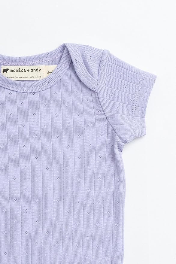 MONICA + ANDY Short Sleeve Jack & Jill Bodysuit, 100% Organic Baby Clothes for Girls & Boys, Newborn, Infant & Preemie Sizes