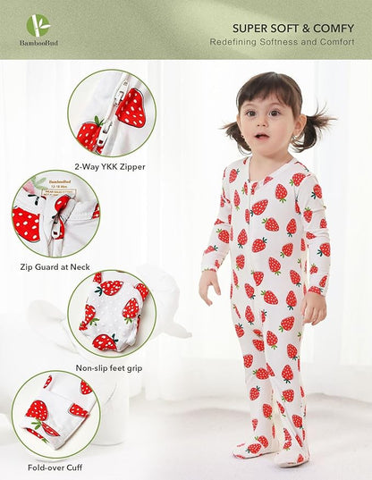 Baby Footie Romper Pajamas Unisex Newborn Infant Pjs Soft Rompers Viscose from Bamboo Sleepwear