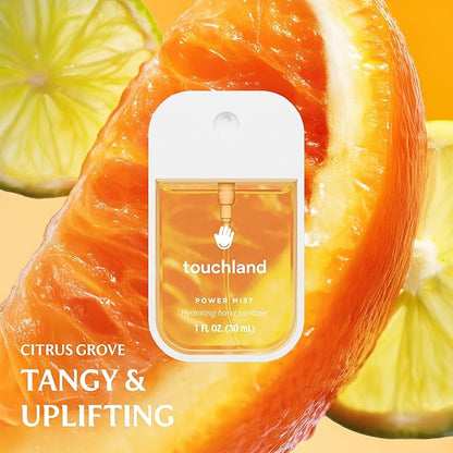 Touchland Hydrating Hand Sanitizer Spray, FRESH 5 Set (Mint, Citrus, Lemon Lime, Aloe, Watermelon), 1 FL. OZ. Travel Size Power Mist Sprays (Set of 5)