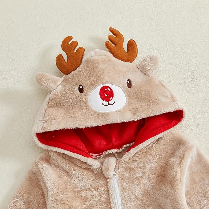 Newborn Baby Boy Girl Clothes Valentines Heart Long Sleeve Romper One Piece Jumpsuit Hoodie Coat Warm Winter Outfits