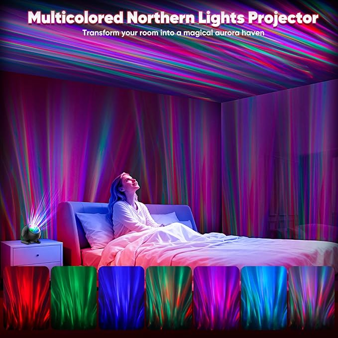 Northern Lights Projector, LED Night Light Aurora Projector with Timer and Remote, Room Decor, Gifts for Kids, Adults, Christmas, Birthday