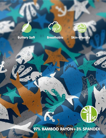 Jimonda Bamboo Baby Boys Romper Fold-Over Footies and Mitten Pajamas Long Sleeve Sleeper Girl Footless Clothes 3-Packs