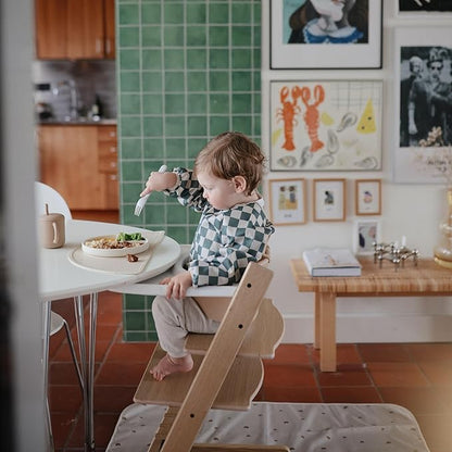 mushie Long Sleeve Baby Bib | Water Resistant Adjustable Fit for Ages 6-24 Months