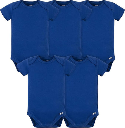 Gerber baby-boys 5 Pack Onesies Multi-packs Bundle Interlock 180 Gsm