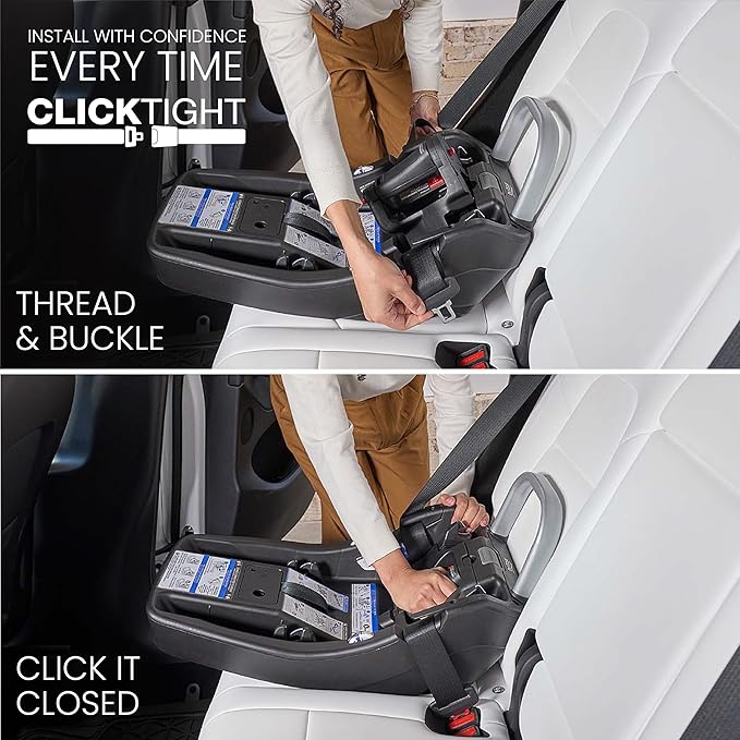 Britax Cypress Infant Car Seat, Rear Facing Car Seat with Alpine Base, ClickTight, Premium Fabrics, Ponte Arctic