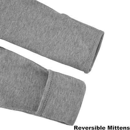 Aablexema Organic Cotton Baby Footie Pajamas with Mittens Newborn Soft Zip Sleeper