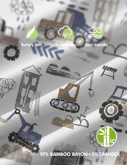 Jimonda Bamboo Baby Boys Romper Fold-Over Footies and Mitten Pajamas Long Sleeve Sleeper Girl Footless Clothes 3-Packs