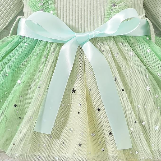 Aalizzwell Infant Newborn Girls Long Sleeve Bodysuit Dress