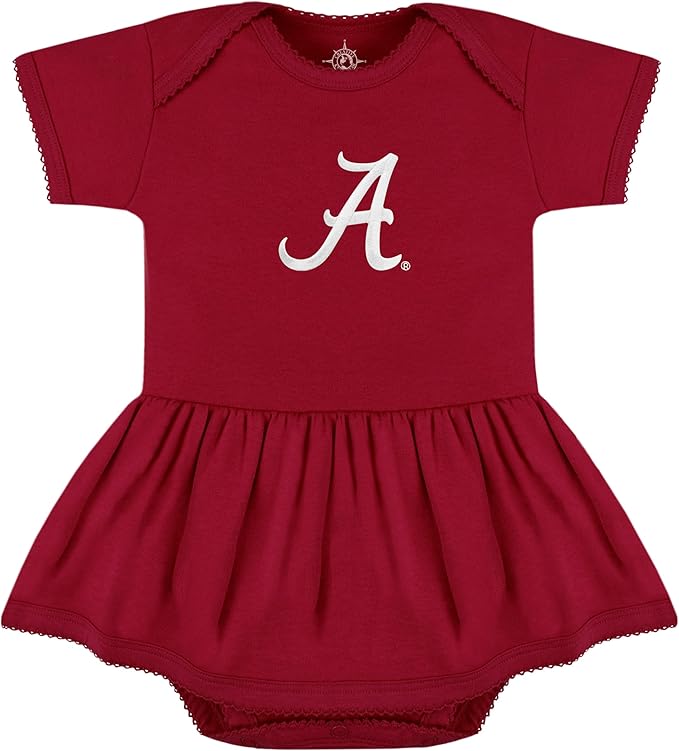 Creative Knitwear College Baby Picot Bodysuit Dress - Team Logo, Multiple Colors, for Baby Girls (0-24 Months)
