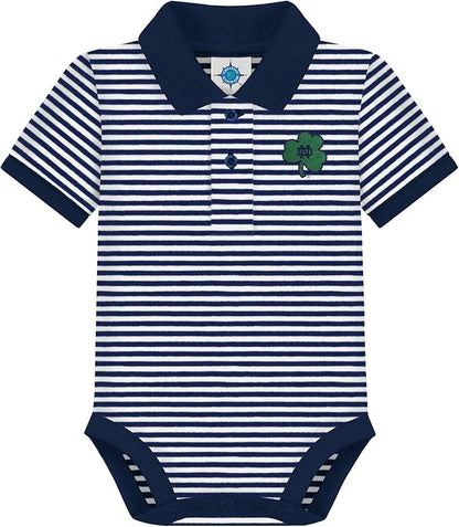 Creative Knitwear College Baby Striped Polo Bodysuit - Team Logo, Multiple Colors, for Boys & Girls (0-12 Months)