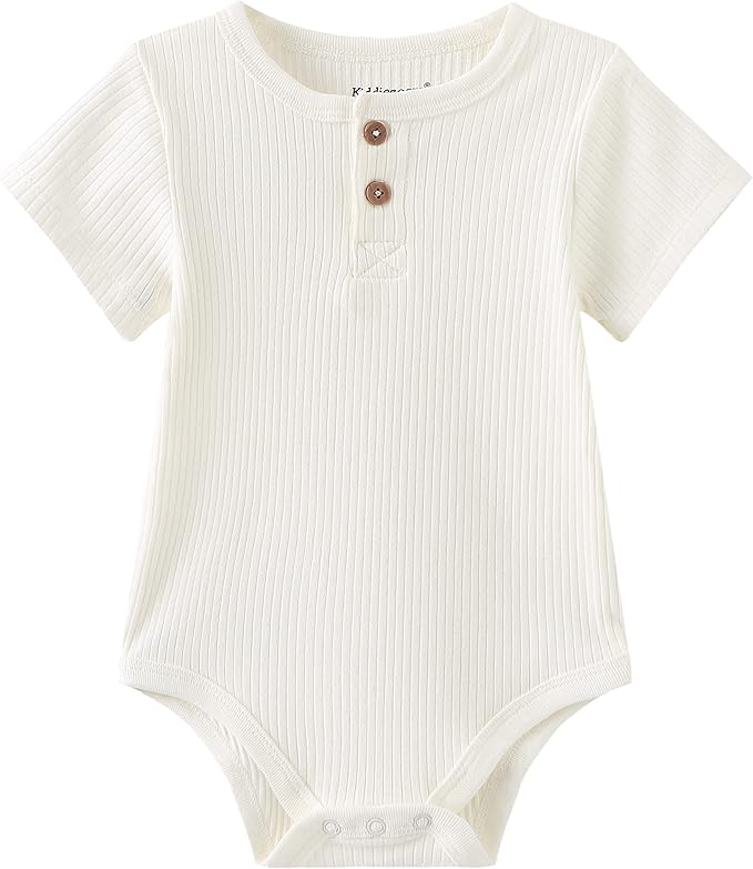 Kiddiezoom Newborn Baby Unisex Cotton One-Piece Bodysuits Baby Gift 5-Pack Baby Clothes