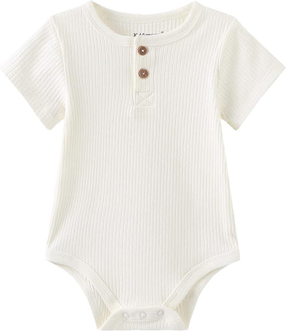 Kiddiezoom Newborn Baby Unisex Cotton One-Piece Bodysuits Baby Gift 5-Pack Baby Clothes