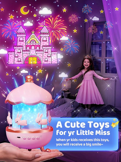 Sound Machine Baby Night Light Projector, 15 White Noise | 21 Colors | 15 Films Toddler Night Light for Kids, Remote Control Baby White Noise Machine, Unicorn Toys for Girls