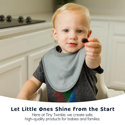 Tiny Twinkle 8 Pack Baby Bibs for Drooling and Teething – Waterproof & Absorbent Bibs for Baby Girl & Boy, Machine Washable Infant Bib Set for Newborns and Toddlers (Spring Boy Set 8-Pack)