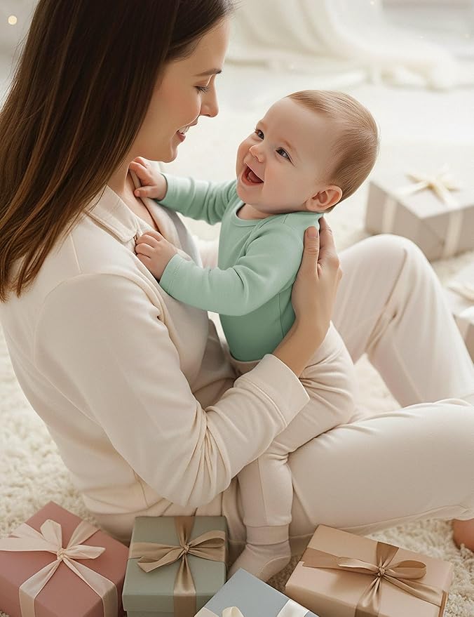 Yoofoss Baby Bodysuits 100% Organic Cotton Baby Onesie Long Sleeve Baby Boys Girls Clothes Soft Newborn Infant Romper, 3 Pack