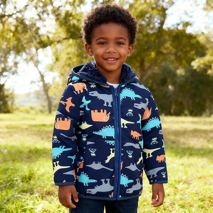 Feidoog Toddler Fleece Jacket Baby Boys Girls Hooded Zipper Long Sleeve Thick Warm Outerwear