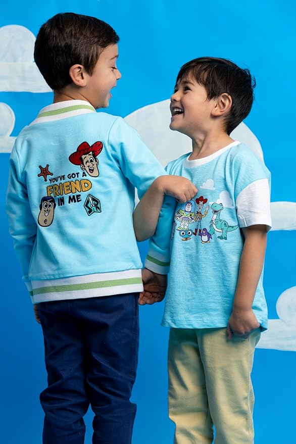 Monica + Andy Crewneck Tee, 100% Organic Cotton Clothes for Girls & Boys, Printed T-Shirt Sizes for Kids, Toddler & Baby