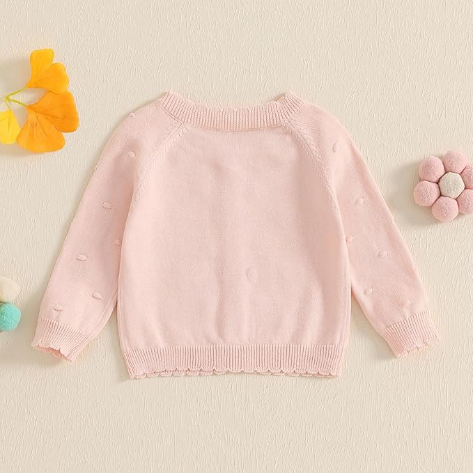 Baby Girl Cardigan Sweater Long Sleeve Button Up Knit Sweatshirt Jacket Toddler Baby Girl Fall Outfits