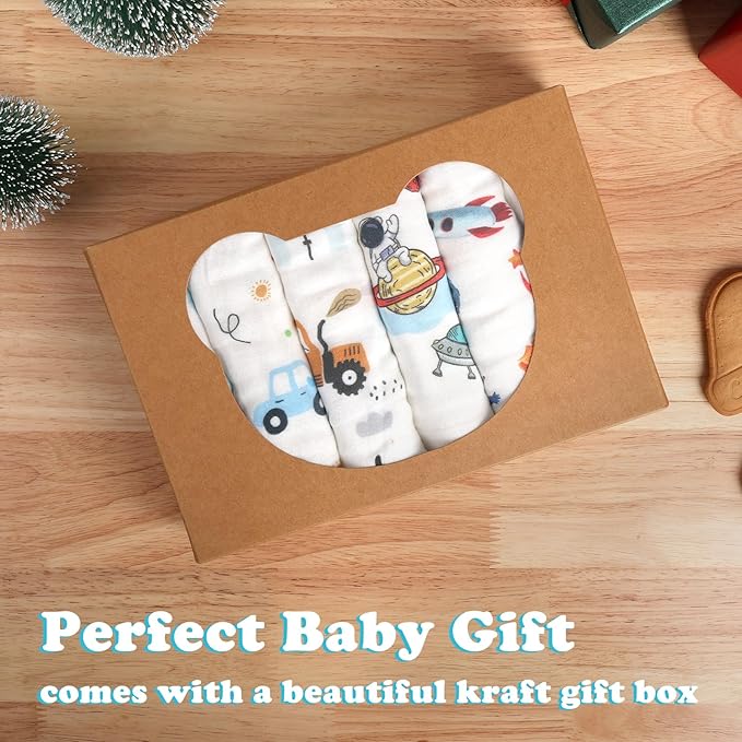 Baby Burp Cloths Muslin Washcloths 6 Pack Muslin Burp Cloths 100% Cotton Large 20''x12'' Soft 6 Layers Baby Burp Rags for Boys Girls Baby Essentials for Newborn Gift Machine Washable