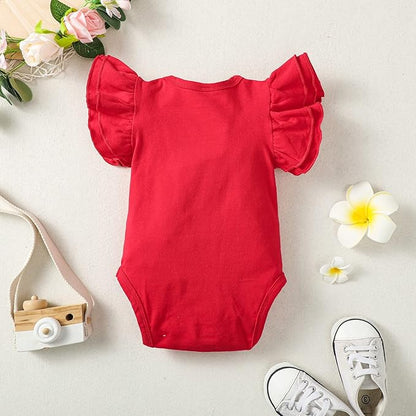 Baby Girl Solid Color Romper Infant Ruffle Sleeve Bodysuit One Piece Outfit Toddler Jumpsuit clothes