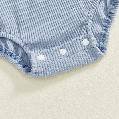 Merqwadd Baby Summer Bubble Romper Infant Boy Girl Short Sleeve Onesie Oversize Cotton T-shirt Bodysuit Top