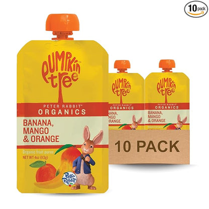 Pumpkin Tree Peter Rabbit Organics Mango, Banana and Orange Snacks, 4 Oz (Pack of 10)