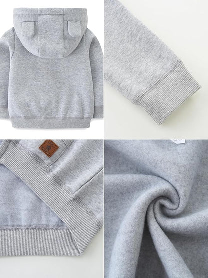 Baby Boy Girl Clothes Zip-Up Hoodies with Sherpa Lining Spring Fall Outerwear Coat
