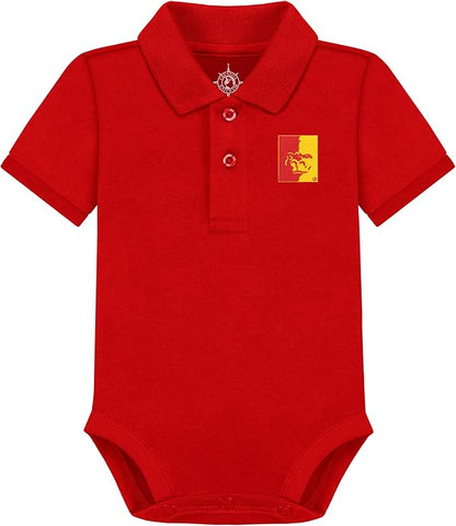 Creative Knitwear College Baby Polo Bodysuit Solid - Team Logo, Multiple Colors, for Boys & Girls (0-12 Months)