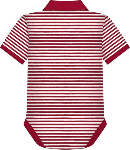 Creative Knitwear College Baby Striped Polo Bodysuit - Team Logo, Multiple Colors, for Boys & Girls (0-12 Months)