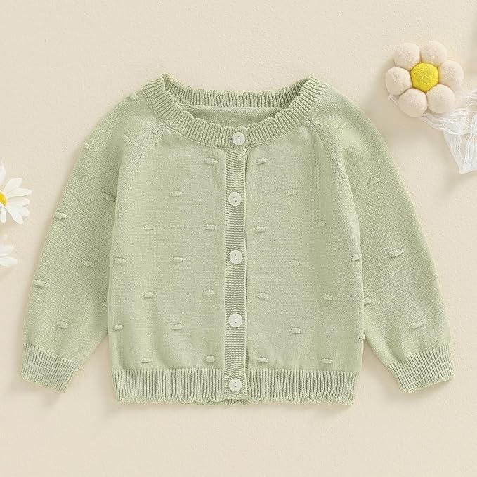 Baby Girl Cardigan Sweater Long Sleeve Button Up Knit Sweatshirt Jacket Toddler Baby Girl Fall Outfits