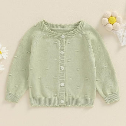 Baby Girl Cardigan Sweater Long Sleeve Button Up Knit Sweatshirt Jacket Toddler Baby Girl Fall Outfits