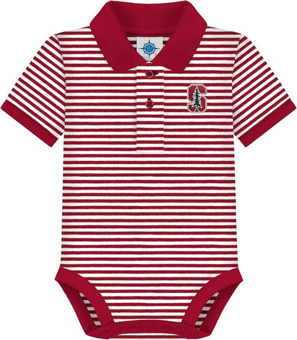 Creative Knitwear College Baby Striped Polo Bodysuit - Team Logo, Multiple Colors, for Boys & Girls (0-12 Months)